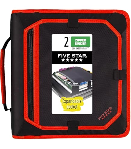 Amazon.com : Five Star Zipper Binder, 2 Inch 3-Ring Binder